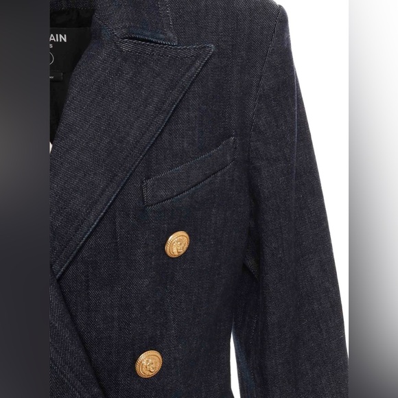 BALMAIN Kids Double-Breasted Long Sleeved Denim Blazer & Skirt Set Size 6(Girls) - Picture 5 of 10